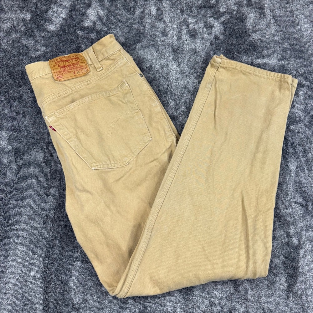 Vintage Y2K Levi's Jeans Mens 38x34 Tan 550 Relaxed Fit Cotton Denim Made in USA